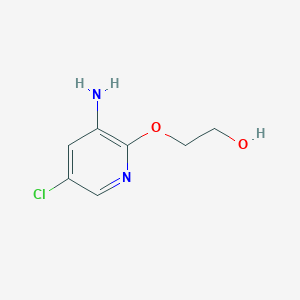 molecular formula C7H9ClN2O2 B13274195 2-[(3-Amino-5-chloropyridin-2-YL)oxy]ethan-1-OL 