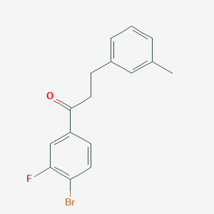 molecular formula C16H14BrFO B1327422 4'-溴-3'-氟-3-(3-甲基苯基)丙酮 CAS No. 898790-87-9