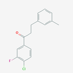 molecular formula C16H14ClFO B1327423 4'-Chloro-3'-fluoro-3-(3-methylphenyl)propiophenone CAS No. 898790-90-4