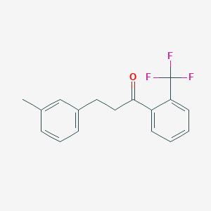 molecular formula C17H15F3O B1327425 3-(3-甲基苯基)-2'-三氟甲基丙酮 CAS No. 898791-02-1