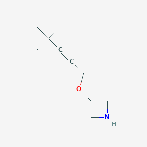 molecular formula C10H17NO B13274269 3-[(4,4-Dimethylpent-2-yn-1-yl)oxy]azetidine 