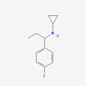 molecular formula C12H16FN B13274276 N-[1-(4-Fluorophenyl)propyl]cyclopropanamine 