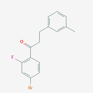 molecular formula C16H14BrFO B1327428 4'-Bromo-2'-fluoro-3-(3-methylphenyl)propiophenone CAS No. 898791-11-2