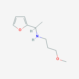 molecular formula C10H17NO2 B13274293 [1-(Furan-2-yl)ethyl](3-methoxypropyl)amine 