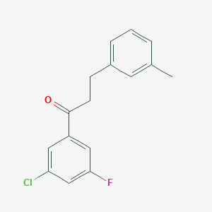 molecular formula C16H14ClFO B1327430 3'-氯-5'-氟-3-(3-甲基苯基)丙酮 CAS No. 898791-17-8