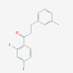 molecular formula C16H14F2O B1327432 2',4'-Difluoro-3-(3-methylphenyl)propiophenone CAS No. 898768-16-6
