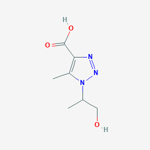 molecular formula C7H11N3O3 B13274321 1-(1-hydroxypropan-2-yl)-5-methyl-1H-1,2,3-triazole-4-carboxylic acid 