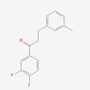 molecular formula C16H14F2O B1327433 3',4'-Difluoro-3-(3-methylphenyl)propiophenone CAS No. 898768-18-8