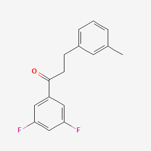 molecular formula C16H14F2O B1327434 3',5'-Difluoro-3-(3-methylphenyl)propiophenone CAS No. 898768-21-3