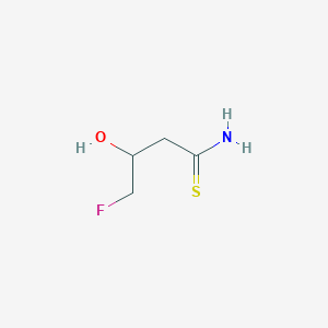 molecular formula C4H8FNOS B13274340 4-Fluoro-3-hydroxybutanethioamide 