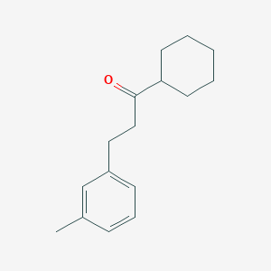 molecular formula C16H22O B1327436 Cyclohexyl 2-(3-methylphenyl)ethyl ketone CAS No. 898768-39-3