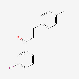 molecular formula C16H15FO B1327437 3'-Fluoro-3-(4-methylphenyl)propiophenone CAS No. 898768-75-7