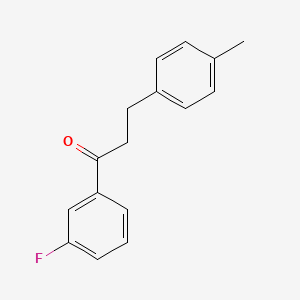 molecular formula C16H15FO B1327437 3'-氟-3-(4-甲基苯基)丙酮 CAS No. 898768-75-7