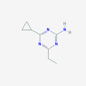 molecular formula C8H12N4 B13274376 4-Cyclopropyl-6-ethyl-1,3,5-triazin-2-amine 