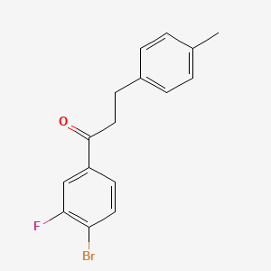 molecular formula C16H14BrFO B1327439 4'-Bromo-3'-fluoro-3-(4-methylphenyl)propiophenone CAS No. 898768-89-3