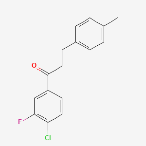 molecular formula C16H14ClFO B1327440 4'-Chloro-3'-fluoro-3-(4-methylphenyl)propiophenone CAS No. 898768-91-7
