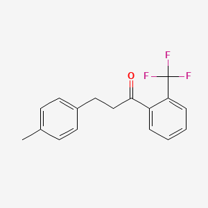 molecular formula C17H15F3O B1327442 3-(4-Methylphenyl)-2'-trifluoromethylpropiophenone CAS No. 898768-99-5