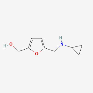 molecular formula C9H13NO2 B13274424 {5-[(Cyclopropylamino)methyl]furan-2-yl}methanol 