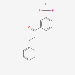 molecular formula C17H15F3O B1327443 3-(4-甲基苯基)-3'-三氟甲基丙基苯酮 CAS No. 898769-01-2