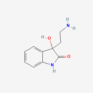 molecular formula C10H12N2O2 B13274432 3-(2-Aminoethyl)-3-hydroxy-2,3-dihydro-1H-indol-2-one 