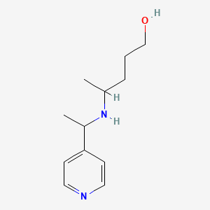 molecular formula C12H20N2O B13274440 4-{[1-(Pyridin-4-yl)ethyl]amino}pentan-1-ol 