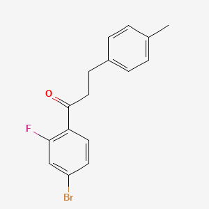 molecular formula C16H14BrFO B1327445 4'-Bromo-2'-fluoro-3-(4-methylphenyl)propiophenone CAS No. 898769-07-8