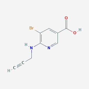 molecular formula C9H7BrN2O2 B13274457 5-Bromo-6-[(prop-2-yn-1-yl)amino]pyridine-3-carboxylic acid 