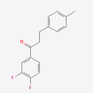 molecular formula C16H14F2O B1327449 3',4'-二氟-3-(4-甲基苯基)丙酮 CAS No. 898769-37-4