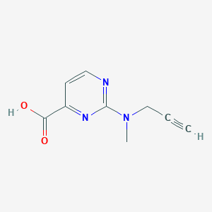 molecular formula C9H9N3O2 B13274490 2-[Methyl(prop-2-yn-1-yl)amino]pyrimidine-4-carboxylic acid 