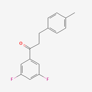 molecular formula C16H14F2O B1327450 3',5'-Difluoro-3-(4-methylphenyl)propiophenone CAS No. 898769-40-9