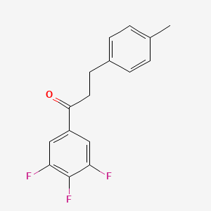 molecular formula C16H13F3O B1327451 3-(4-Methylphenyl)-3',4',5'-trifluoropropiophenone CAS No. 898769-43-2