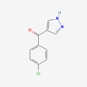 molecular formula C10H7ClN2O B13274533 4-(4-Chlorobenzoyl)-1H-pyrazole 