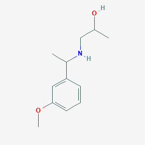 molecular formula C12H19NO2 B13274538 1-{[1-(3-Methoxyphenyl)ethyl]amino}propan-2-ol 