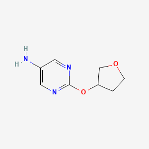 molecular formula C8H11N3O2 B13274543 2-(Oxolan-3-yloxy)pyrimidin-5-amine 