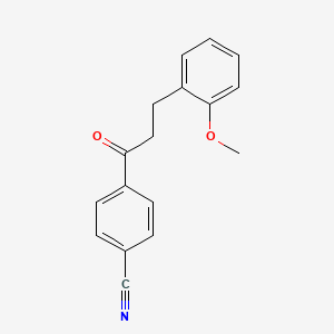 molecular formula C17H15NO2 B1327458 4'-氰基-3-(2-甲氧基苯基)丙酮 CAS No. 898769-73-8