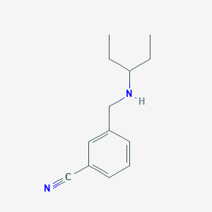 molecular formula C13H18N2 B13274582 3-{[(Pentan-3-yl)amino]methyl}benzonitrile 