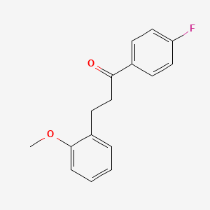 molecular formula C16H15FO2 B1327460 4'-Fluoro-3-(2-methoxyphenyl)propiophenone CAS No. 898769-95-4
