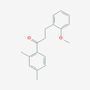 molecular formula C18H20O2 B1327462 2',4'-二甲基-3-(2-甲氧基苯基)丙酮 CAS No. 898769-99-8