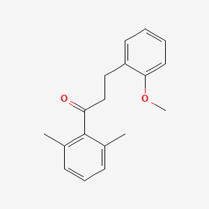 molecular formula C18H20O2 B1327464 2',6'-Dimethyl-3-(2-methoxyphenyl)propiophenone CAS No. 898770-03-1