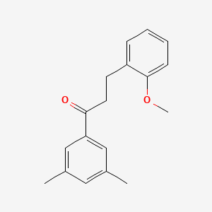 molecular formula C18H20O2 B1327466 3',5'-Dimethyl-3-(2-methoxyphenyl)propiophenone CAS No. 898770-09-7