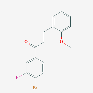 molecular formula C16H14BrFO2 B1327467 4'-溴-3'-氟-3-(2-甲氧基苯基)丙酮 CAS No. 898770-12-2