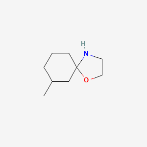 molecular formula C9H17NO B13274677 7-Methyl-1-oxa-4-azaspiro[4.5]decane CAS No. 21914-76-1