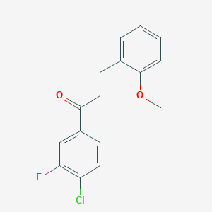 molecular formula C16H14ClFO2 B1327468 4'-Chloro-3'-fluoro-3-(2-methoxyphenyl)propiophenone CAS No. 898770-15-5