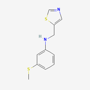 molecular formula C11H12N2S2 B13274683 3-(Methylsulfanyl)-N-(1,3-thiazol-5-ylmethyl)aniline 