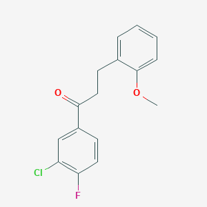 molecular formula C16H14ClFO2 B1327469 3'-Chloro-4'-fluoro-3-(2-methoxyphenyl)propiophenone CAS No. 898770-18-8