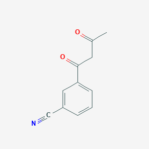 molecular formula C11H9NO2 B13274698 3-(3-Oxobutanoyl)benzonitrile 