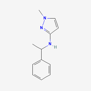 molecular formula C12H15N3 B13274699 1-Methyl-N-(1-phenylethyl)-1H-pyrazol-3-amine 