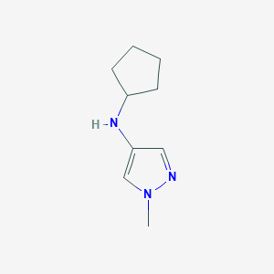 molecular formula C9H15N3 B13274704 N-cyclopentyl-1-methyl-1H-pyrazol-4-amine 