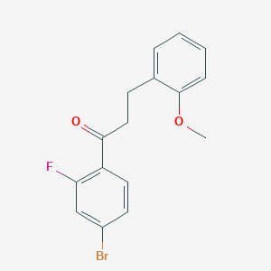 molecular formula C16H14BrFO2 B1327471 4'-溴-2'-氟-3-(2-甲氧基苯基)丙酮 CAS No. 898770-36-0