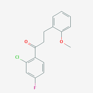 molecular formula C16H14ClFO2 B1327472 2'-Chloro-4'-fluoro-3-(2-methoxyphenyl)propiophenone CAS No. 898770-39-3